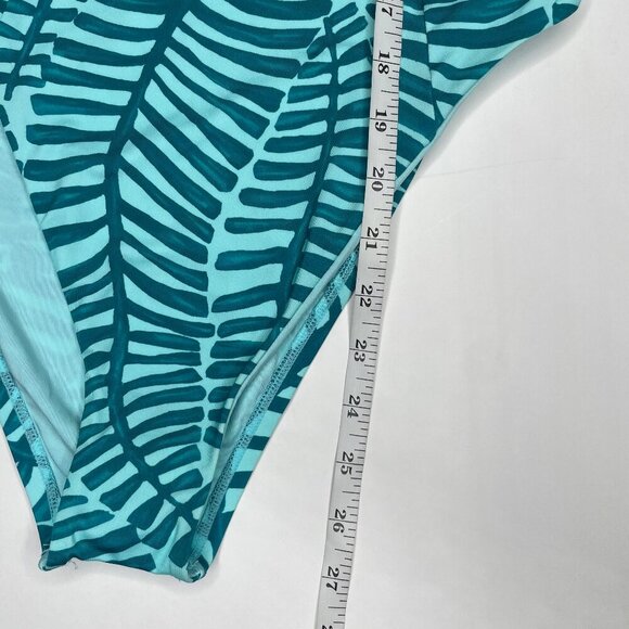 Vitamin A Women's Jade Print Plunge Full Coverage One Piece Swimsuit Sz L NWOT - Picture 8 of 11